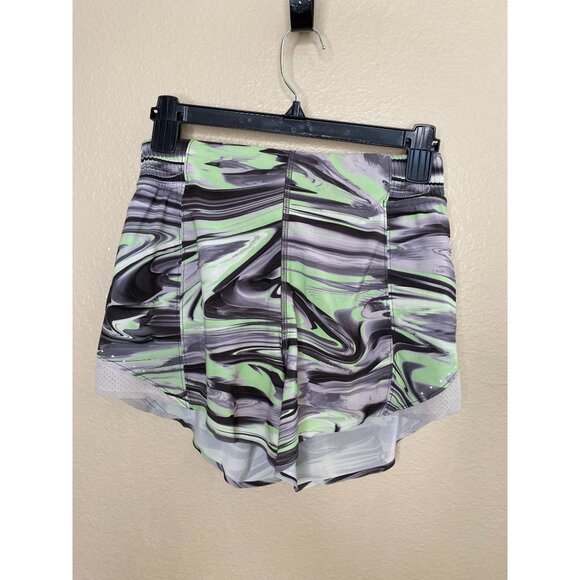 Lululemon Womens Hotty Hot Shorts Size 4 Swirled Green Running polyester - Picture 2 of 5